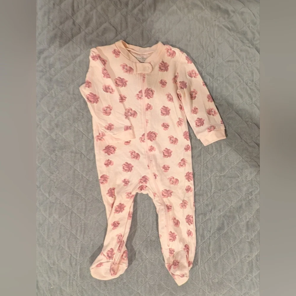 3-6 Mos Floral and Animal Print Kids Pajamas Set